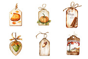 Vintage Wooden Autumn Tags Clipart, an Illustration by CreationArt (Thumbnail 4 of 5)