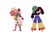 Clowns set, circus show posters, a Person Illustration by PaperTrident (Thumbnail 8 of 12)