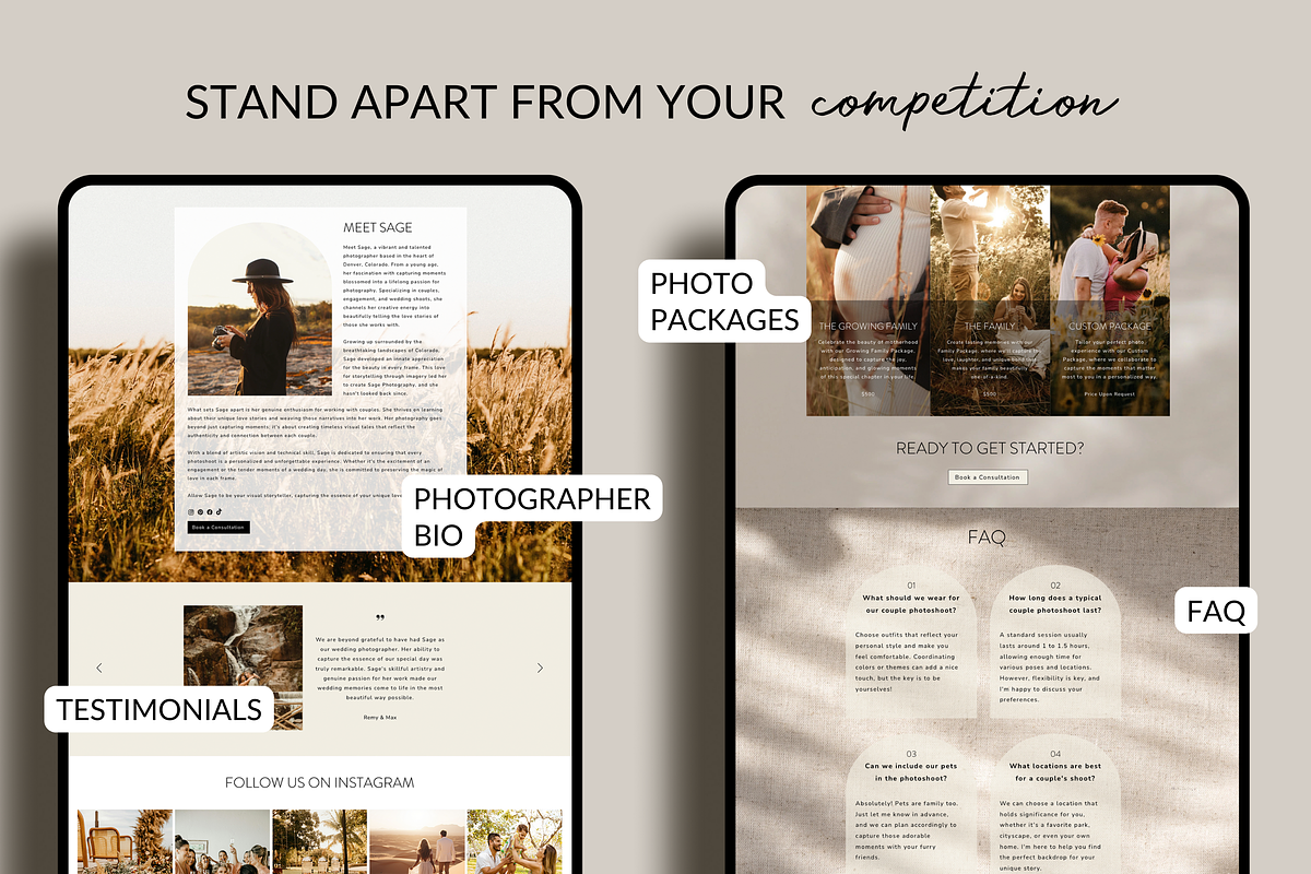 Wedding Photographer Website WIX, a Wix Template by Warmsoulgallery (Photo 5 of 10)