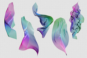 3D Transparent Fabric Objects - PNG