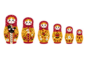 Russian doll. Collapsible, wooden, an Object Illustration by YummyBuum