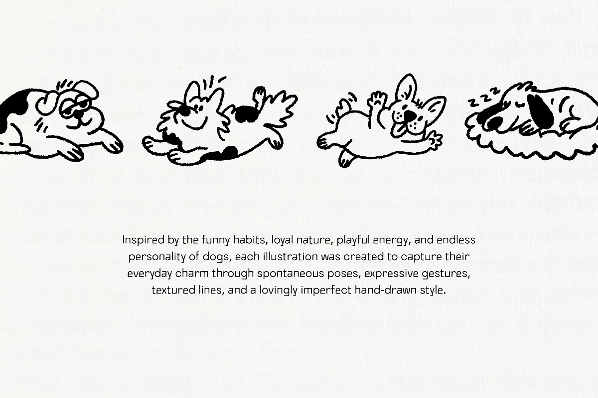 Dog Days: 100 Textured Pups Pack, an Animal Illustration by Veyla (Photo 2 of 14)