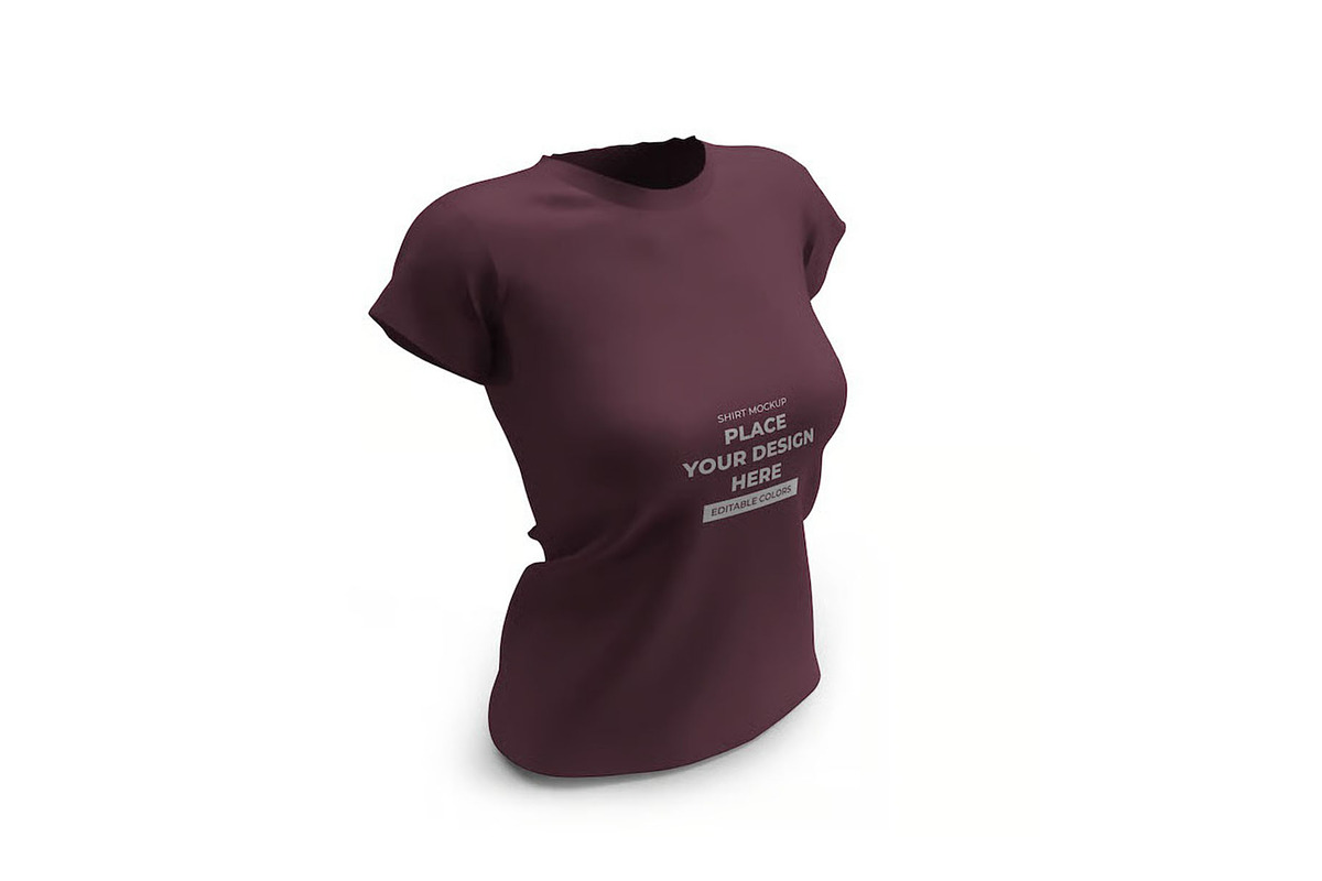 Woman Shirt Mockup Template Set, a Shirt Mockup by DesignRushMarket (Photo 11 of 11)