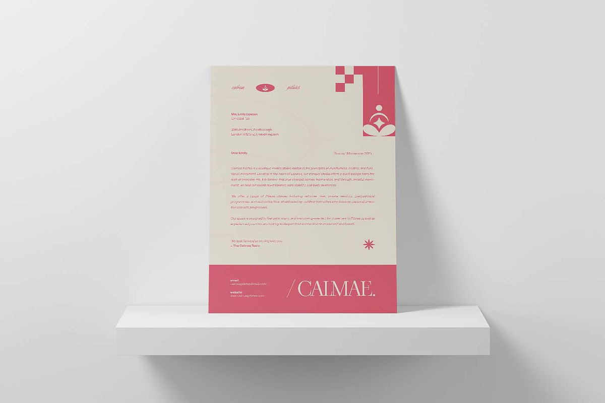 Calmae Pilates Studio - Letterhead, a Print Template by VUNIRA (Photo 2 of 3)