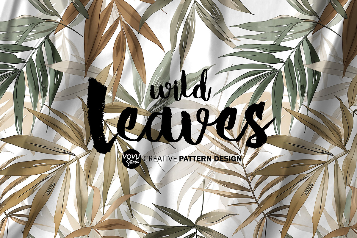 Wild leaves Seamless Pattern Design, a Pattern Graphic by VOVU Studio (Photo 1 of 7)