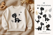 Dino vibes Patterns & Clipart, an Animal Illustration by GoldmoonUA (Thumbnail 3 of 5)