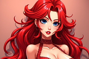 Red Goddess: 7 Anime-Style Portraits, an Illustration by ETARA by Mea Hau (Thumbnail 3 of 8)