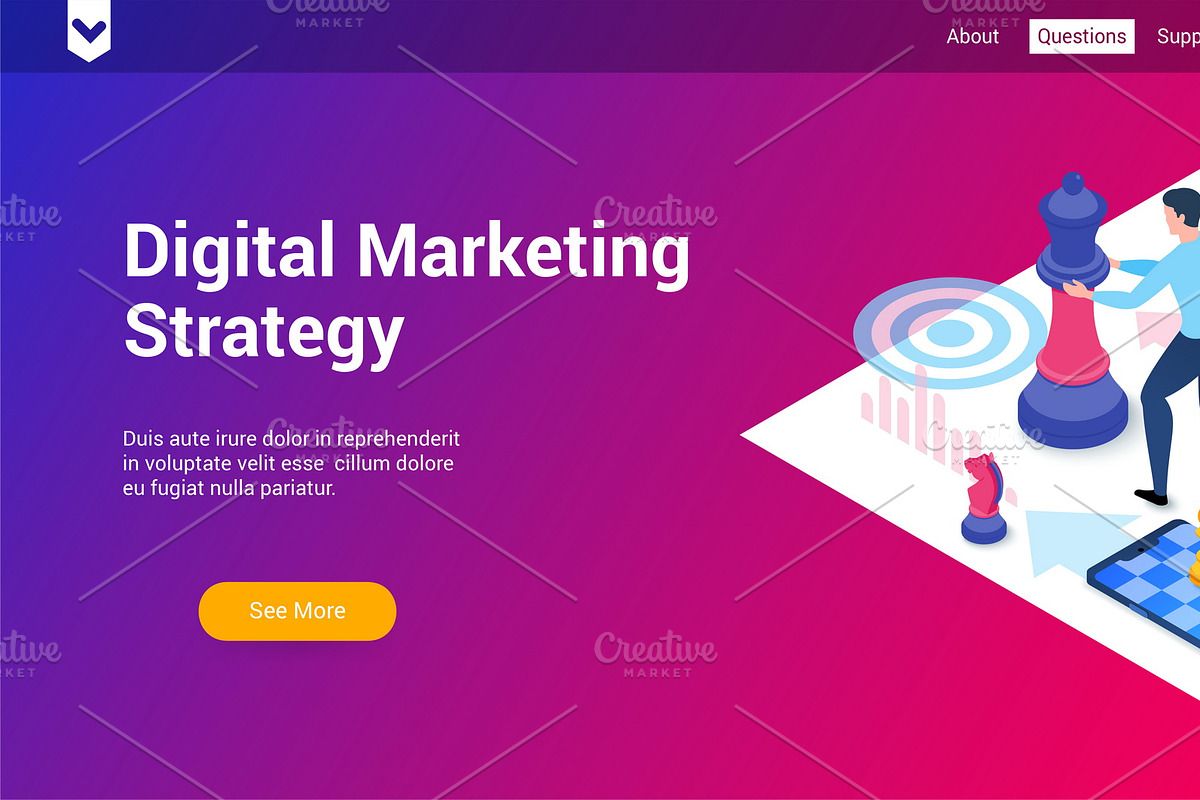 Isometric landing page template, a Templates & Theme by Genestro Shop (Photo 4 of 5)
