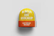 Winter Hat Mockup - 8 views, a Hat Mockup by Illusiongraphic (Thumbnail 4 of 19)
