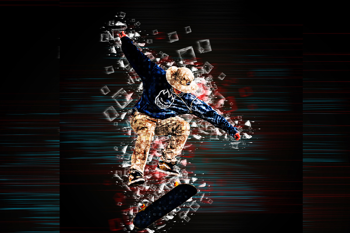 Pixel Stream Effect Photoshop Action, an Action Add-On by Studio Retouch (Photo 6 of 12)