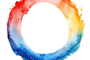 Watercolor circle abstract art vibra, an Abstract Photo by Pixeness Studio