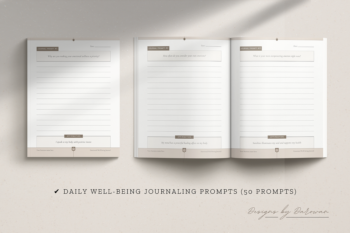 Emotional Well-Being Journal | Canva, a Magazine Template by Designs by Darowan (Photo 3 of 10)