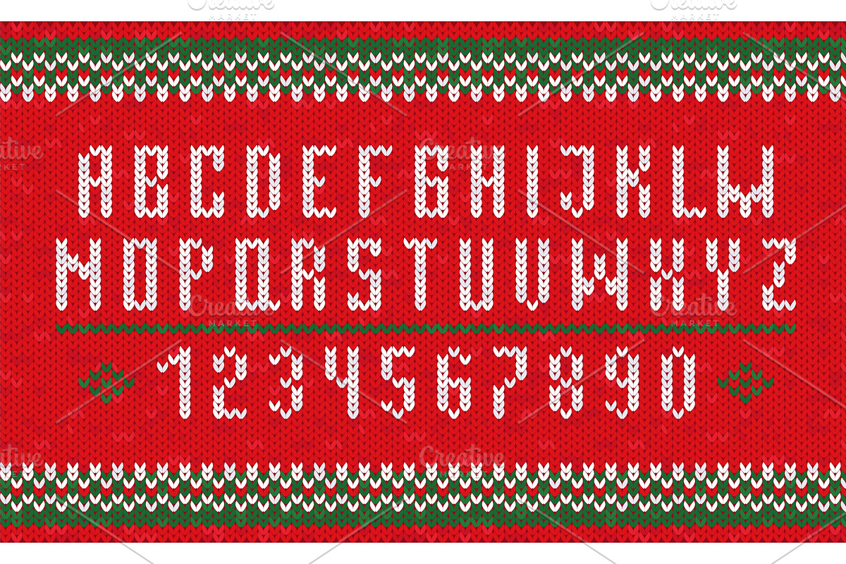Ugly sweater style font. Knitted, an Object Illustration by YummyBuum
