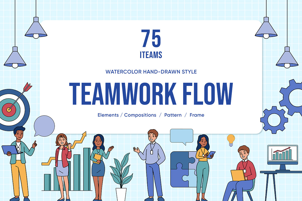 Teamwork Flow – Digital Hand-Drawn, a Work Illustration by CreativeValuation (Photo 1 of 11)