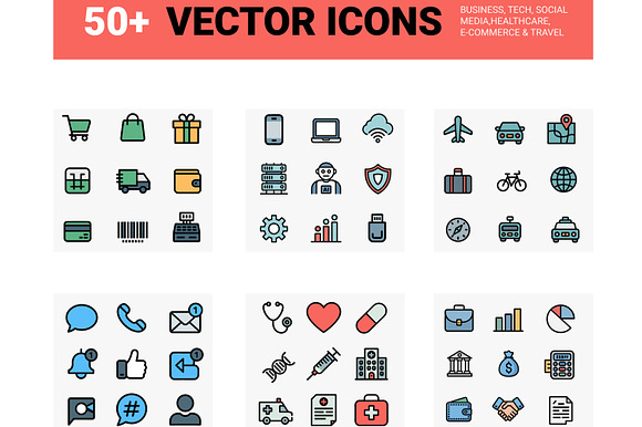 50+ Technology & Social Media Vector preview 6