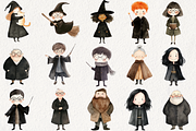 Enchanted Little Wizards Clipart, an Illustration by NadiaTheronArt (Thumbnail 2 of 4)