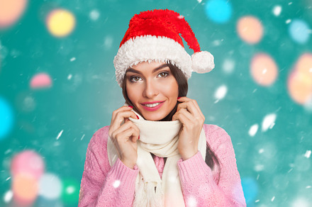 Model in new year hat stock photo containing hat and winter