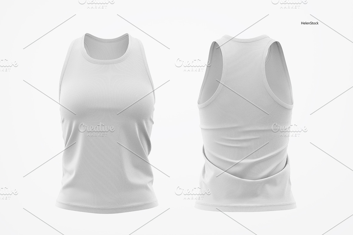 Women's Tank Top Mockups, Front Back, a Shirt Mockup by HelenStock (Photo 8 of 9)
