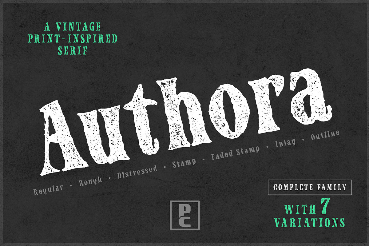 Authora - A Vintage Print Serif, a Serif Font by Parker Creative (Photo 1 of 16)