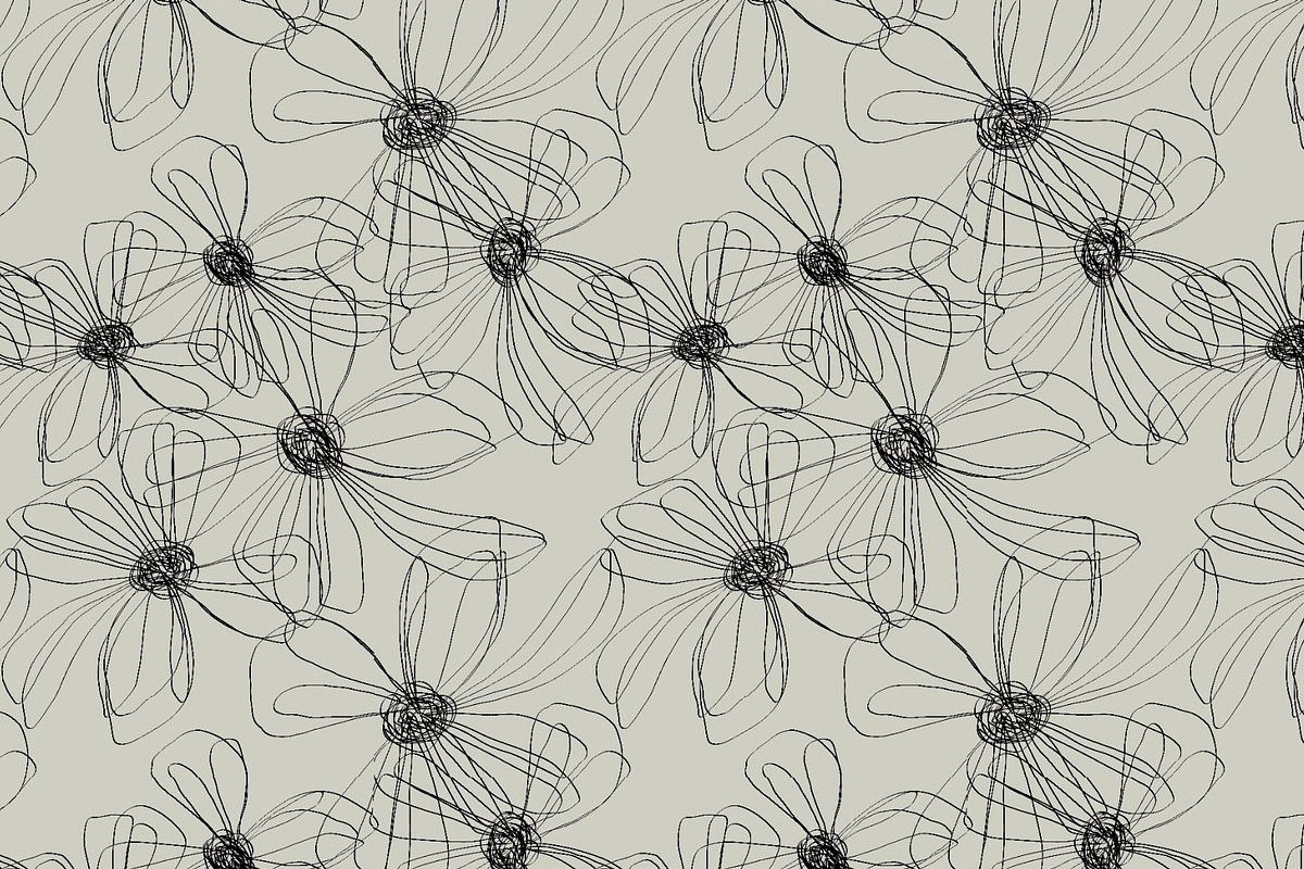 Doodle black white flowers daisy, a Pattern Graphic by Nocito Design (Photo 2 of 6)
