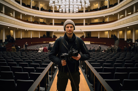 Young man with a camera on the backg, a Photo by Iftikhar Alam