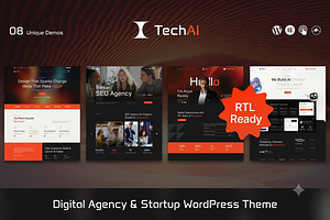 Tech Ai - Startup Agency Theme, a WordPress Template by ThemesRain