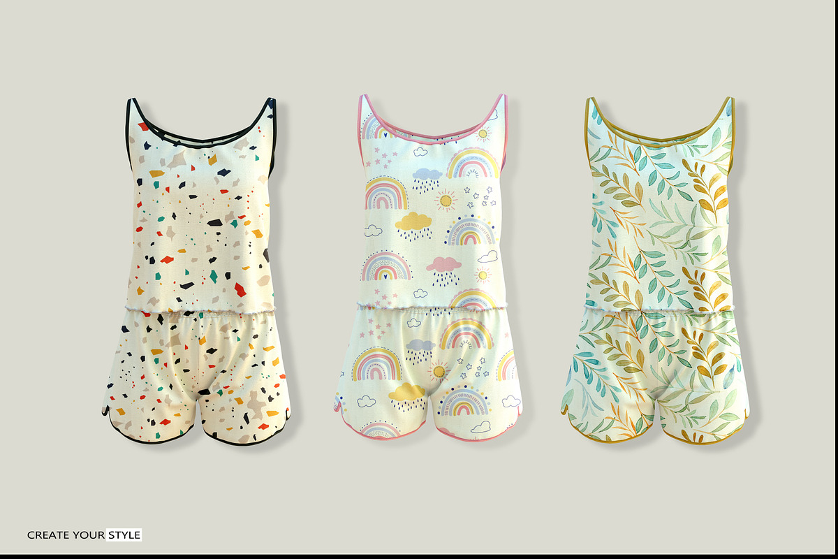 FEMALE PAJAMA MOCKUP, a Shirt Mockup by PudraART (Photo 4 of 7)