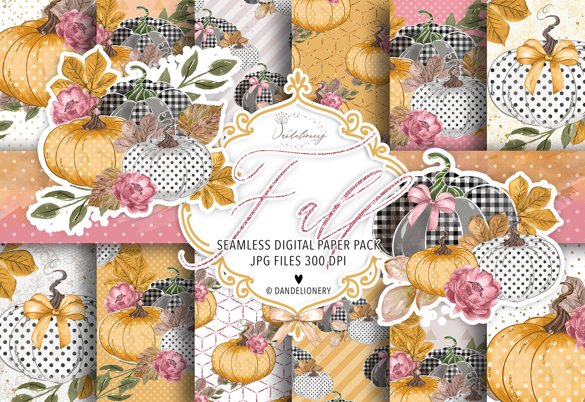 Fall digital paper pack, a Pattern Graphic by designloverstudio