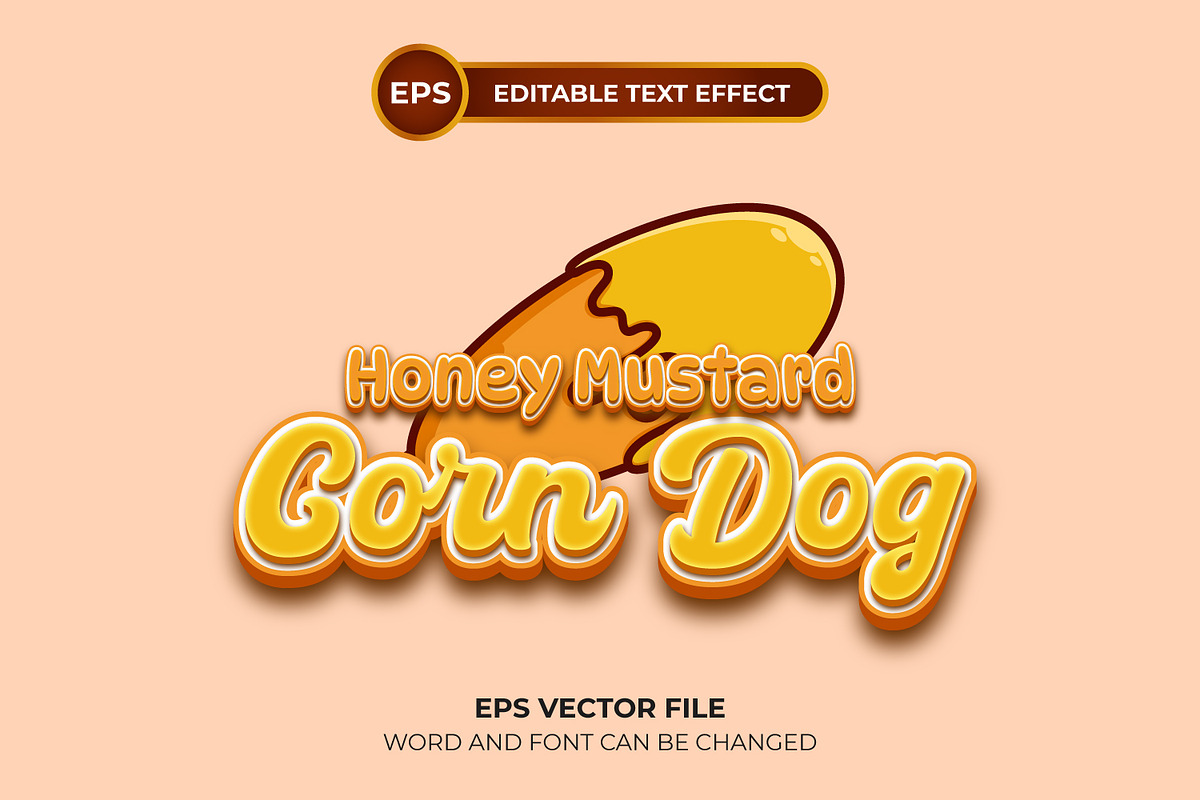 Honey mustard corn dog text effect, a Layer Style Add-On by Semu Creative