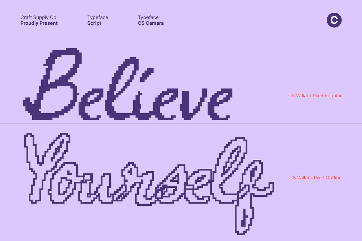 CS Willard Pixel, a Script Font by Craft Supply Co. (Photo 3 of 8)