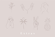Feminine line drawing logo kit, a Branding & Logo Template by Tropical Type (Thumbnail 9 of 9)