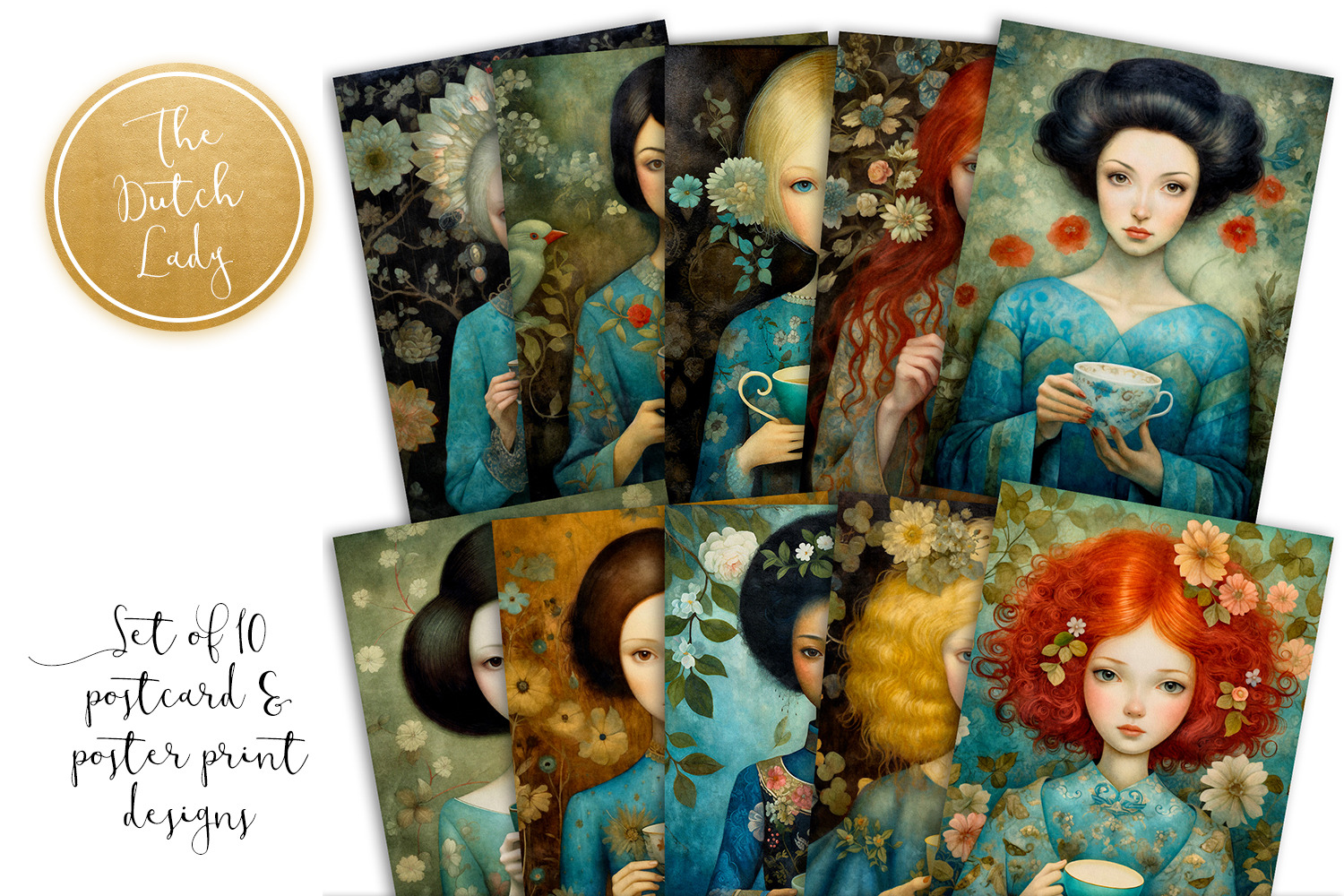 Ladies of Tea Postcards & Art Prints, a Person Illustration by The ...
