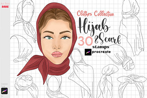 Procreate Hijab Scarf Draw Portrait