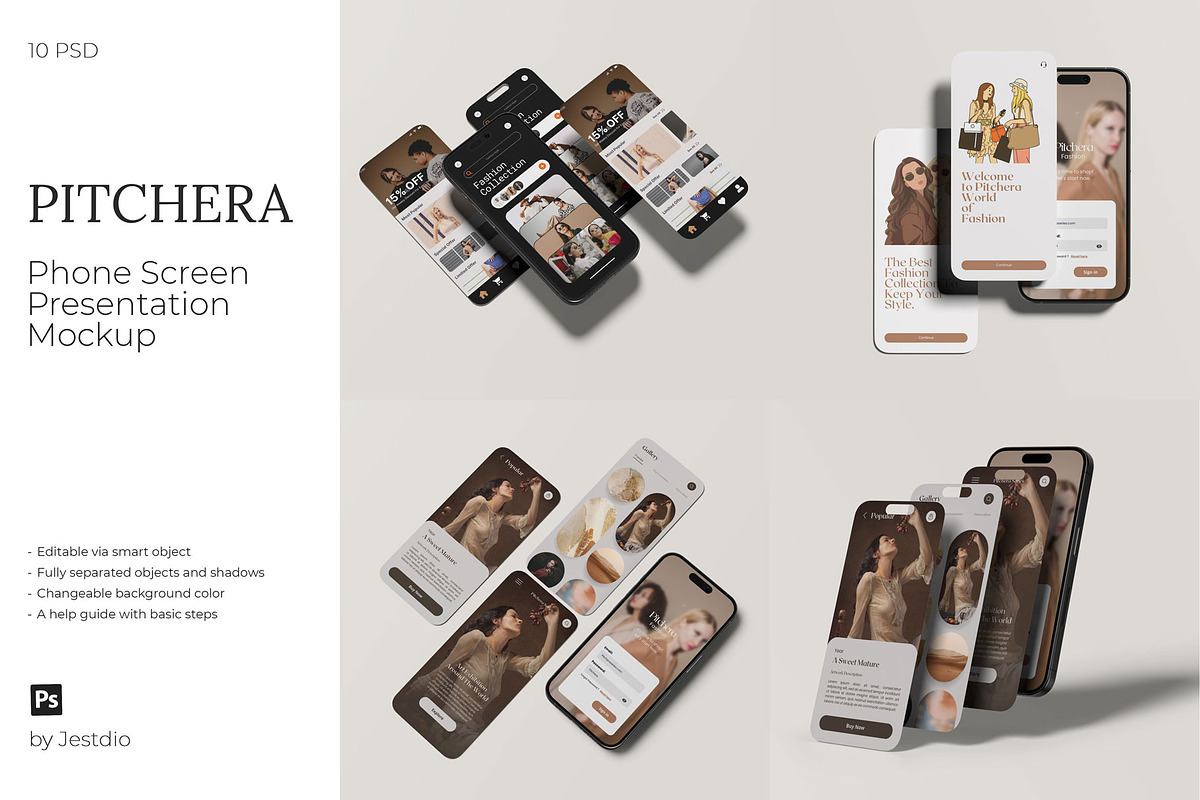 Phone Screen Presentation Mockup, an iPhone Mockup by Jestdio (Photo 1 of 16)