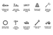 Forestry and logging machinery Icons, an Outline Icon by Nurlan's shop (Thumbnail 2 of 6)