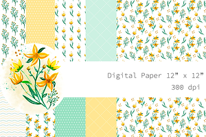 Flowers Gouache: cliparts + paper, an Illustration by Lolytop Studio