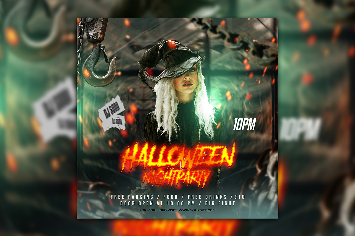 6 Halloween Party Flyer Bundle, a Poster Template by AbcStudio (Photo 7 of 7)