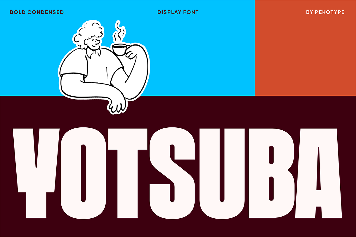 Yotsuba - Bold Condensed Display Fon, a Sans Serif Font by Pekotype (Photo 1 of 15)