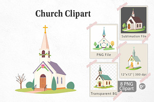 Church Clipart, a Graphic by Artnoy