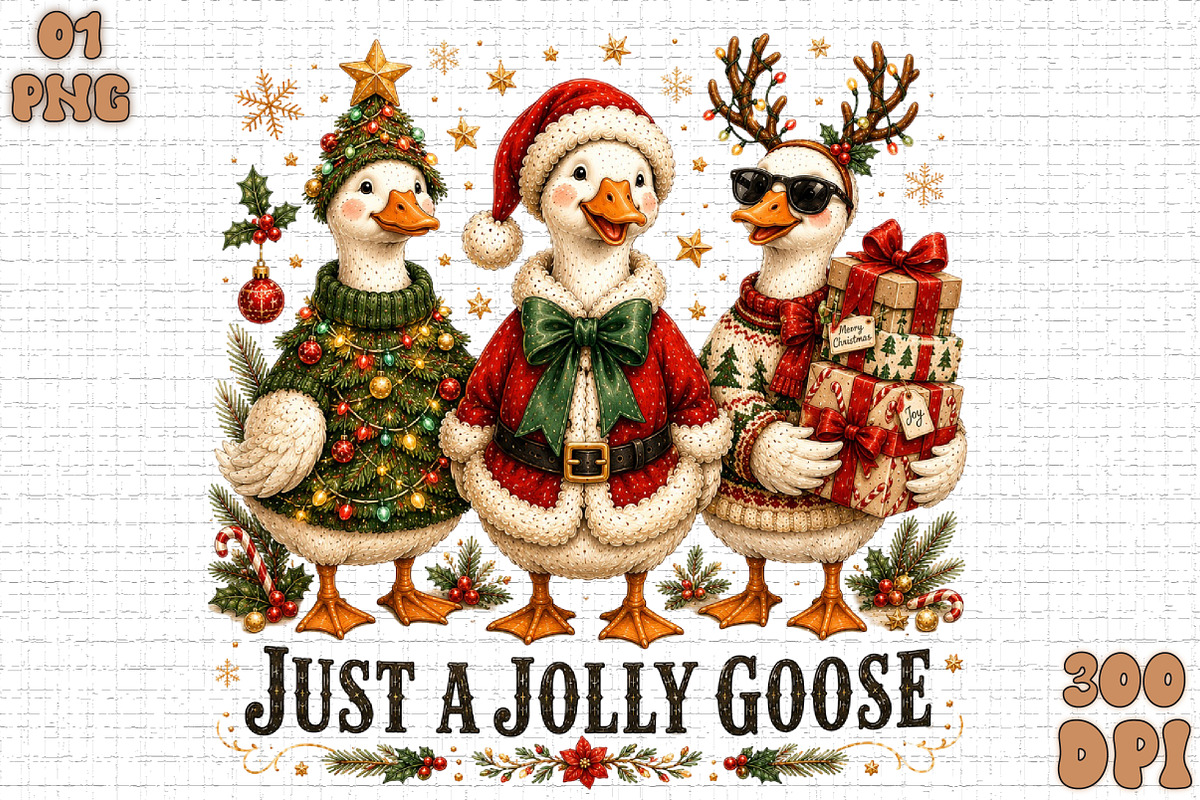 Just a Jolly Goose,Christmas Goose, a Seasonal Illustration by Sublimation Artist (Photo 1 of 9)