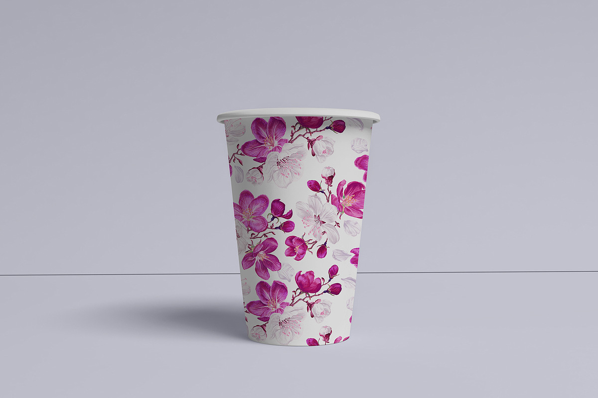 White & Pink Apple Blossom Pattern, a Pattern Graphic by MarynaPetrovska (Photo 9 of 12)