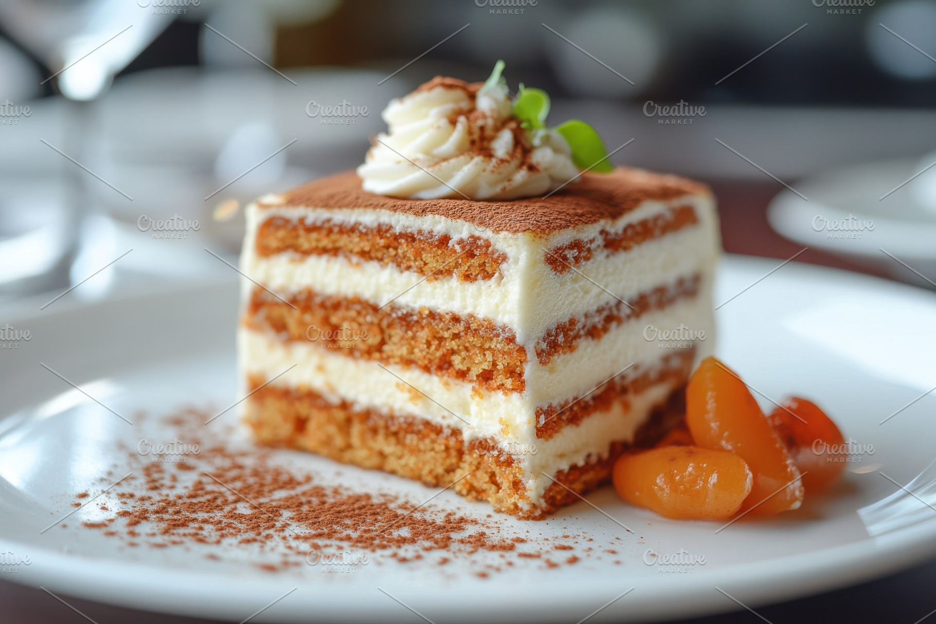 Delicious Tiramisu Dessert with Oran, a Background Photo by Pixeness