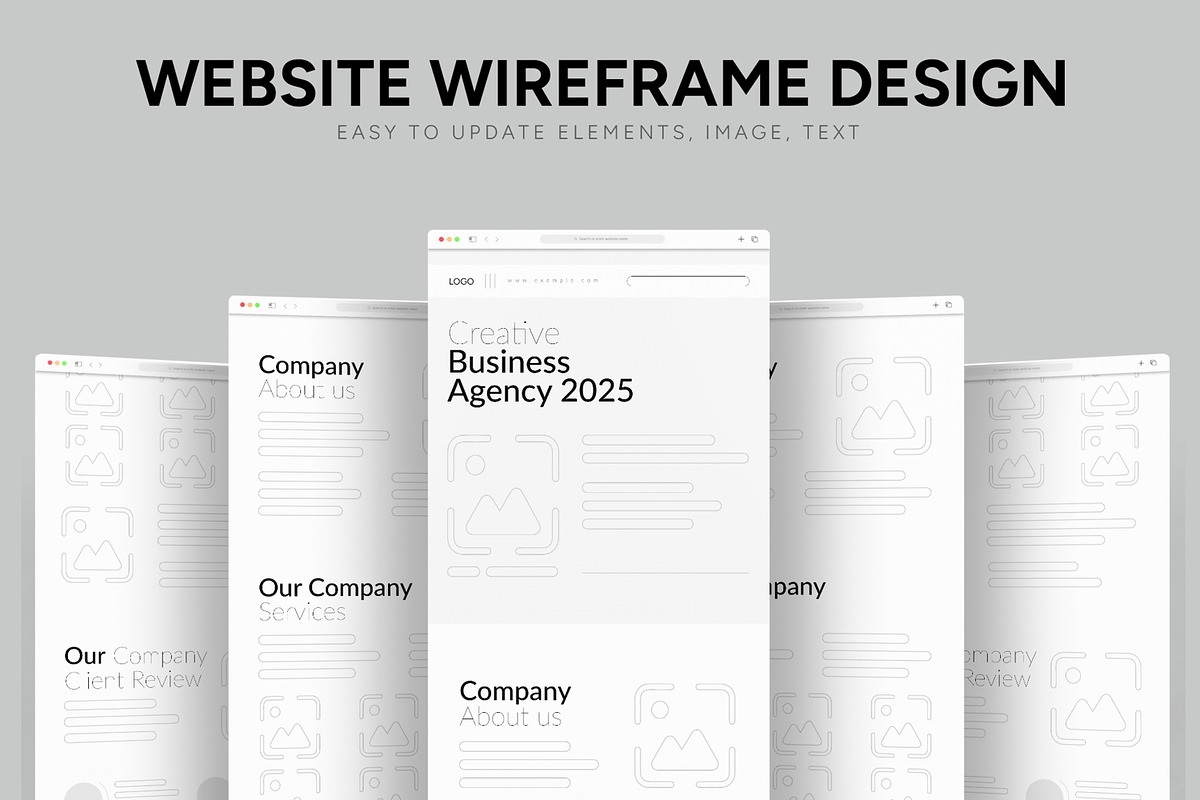 Creative Agency Website Wireframe, a Wireframe Template by CreativeShaper (Photo 1 of 7)