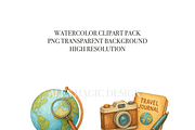 Travel Clipart Set, a Decorative Illustration by Pati Charm Studio (Thumbnail 5 of 8)