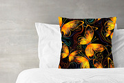 Neon Glowing Butterfly Pattern, a Pattern Graphic by HillTract (Thumbnail 3 of 6)