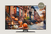 NYC Halloween House Watercolor, a Seasonal Illustration by Floraphoria (Thumbnail 6 of 9)