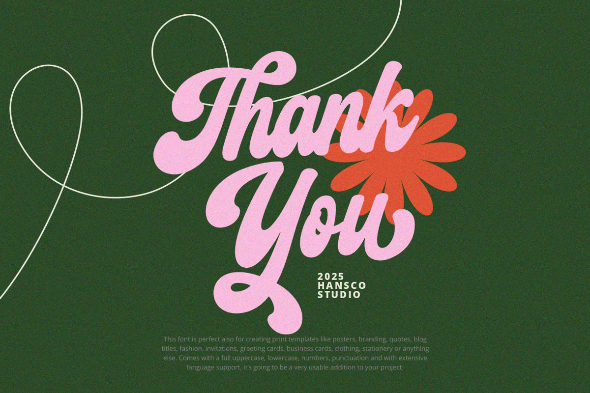 Retro Harmony Font, a Script Font by HansCo Studio (Photo 11 of 11)