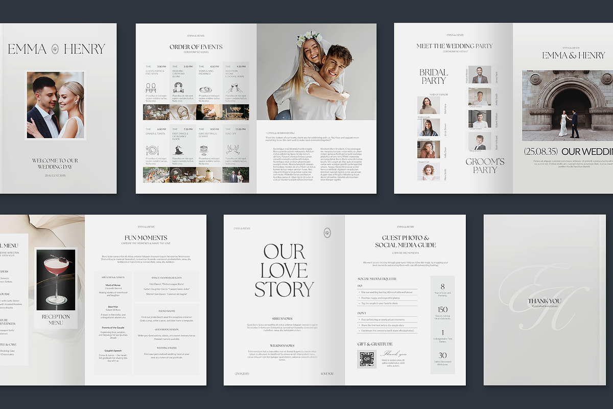 Elegant Wedding Program Template, a Brochure Template by BrandPacks (Photo 2 of 5)
