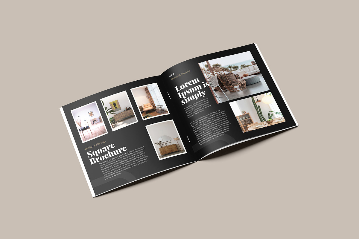 Square Brochure Mockup, a Books & Magazine Mockup by NyakBiett (Photo 4 of 7)
