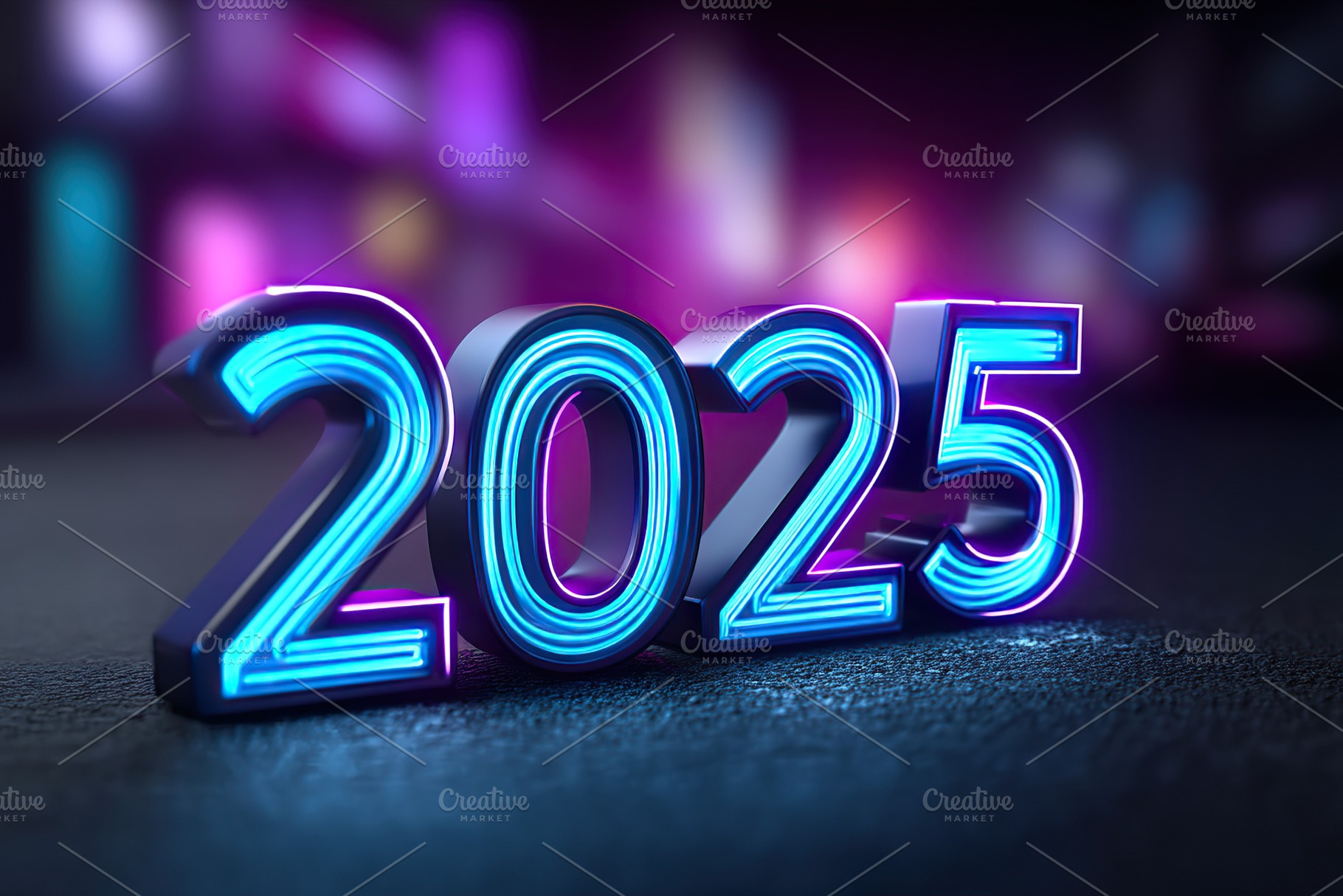 Cheers to the vibrant new year 2025 as colorful lights shine brightly, a Background Photo by AlyaAnd